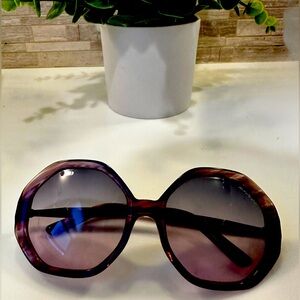 Authentic Karl Lagerfeld Geometric Hexagonal Sunglasses w/Gradient Lens